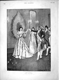 Original Old Antique Print 1899 Minuet Man Lady Romance Dancing 19th
