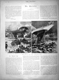 Old Antique Print 1899 America Cup Shamrock Columbia Bristol Rhode Island 19th