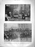 Original Old Antique Print 1899 Benjamin Constant Art Studio Paris Riots B 19th