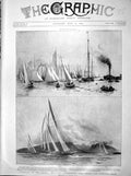 Original Old Antique Print 1899 Yacht Clyde Rainbow Gleniffer Bona Garro 19th