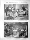 Original Old Antique Print 1899 War Colwort Portsmouth Ship Gaika Army Corps