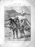 Old Antique Print 1899 War Dundee Ladysmith Hospital Tent Death Symons 19th