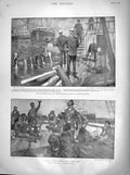 Old Antique Print 1899 Naval Manoeuvres Ship Howe Bangor Berehaven George 19th