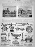 Old Antique Print 1899 Florence Piazza Mercato Vittorio Emmanuele Mappin 19th