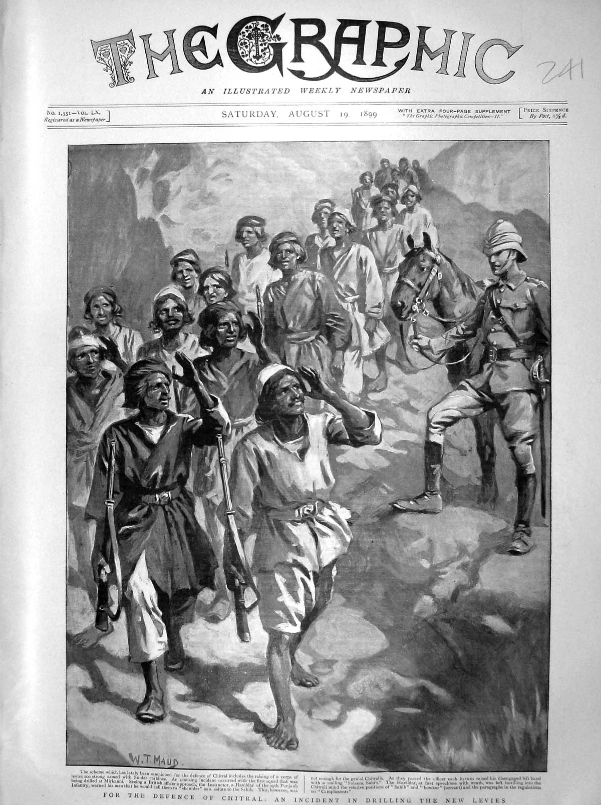 Old Antique Print 1899 Drilling Levies Defence Chitral Mirkanni Punjaub 19th