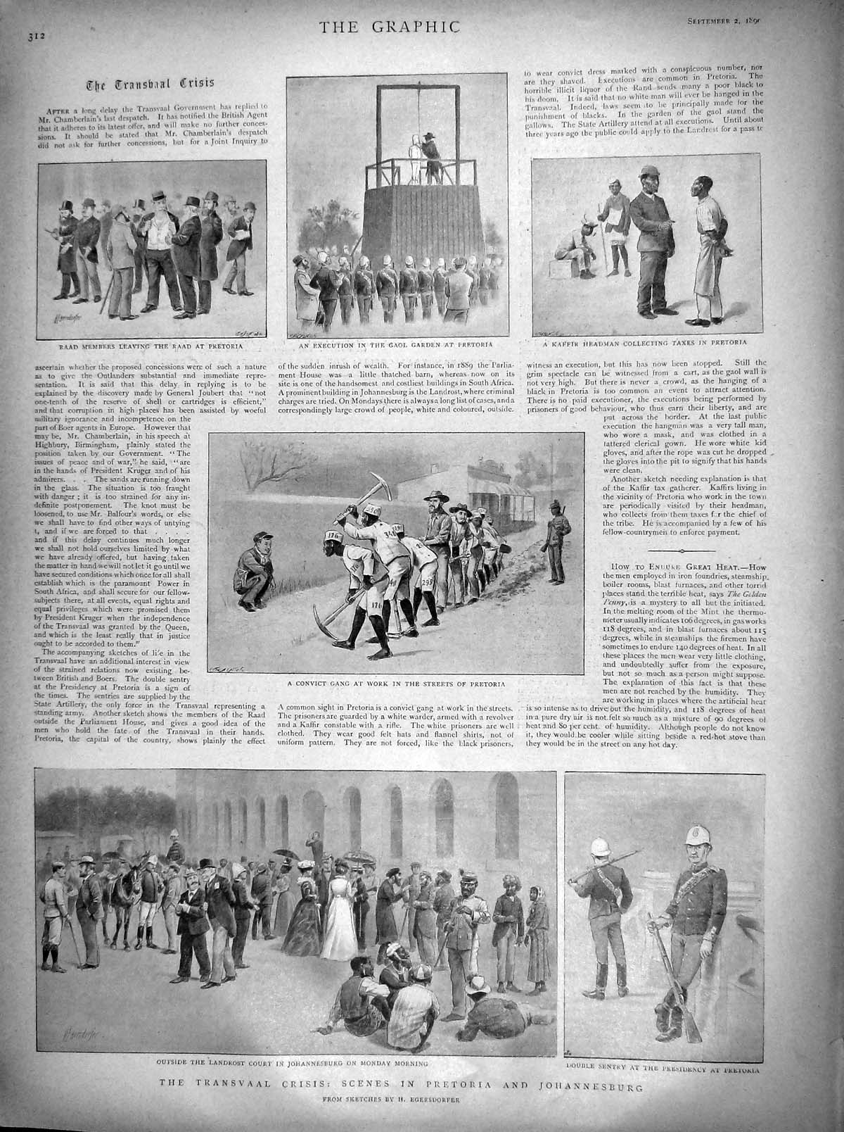 Original Old Antique Print 1899 Transvaal Pretoria Johannesburg War Aldershot