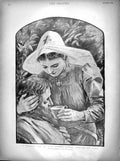 Original Old Antique Print 1899 Nurse Sick Man Ship Oceanic Liverpool Robe 19th