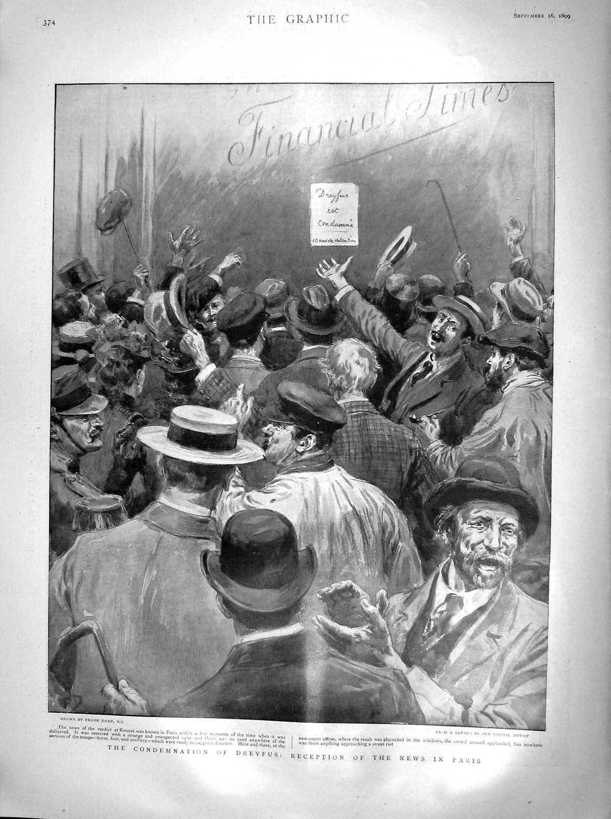 Old Antique Print 1899 Court-Martial Dreyfus Paris War Ship Bluejackets 19th