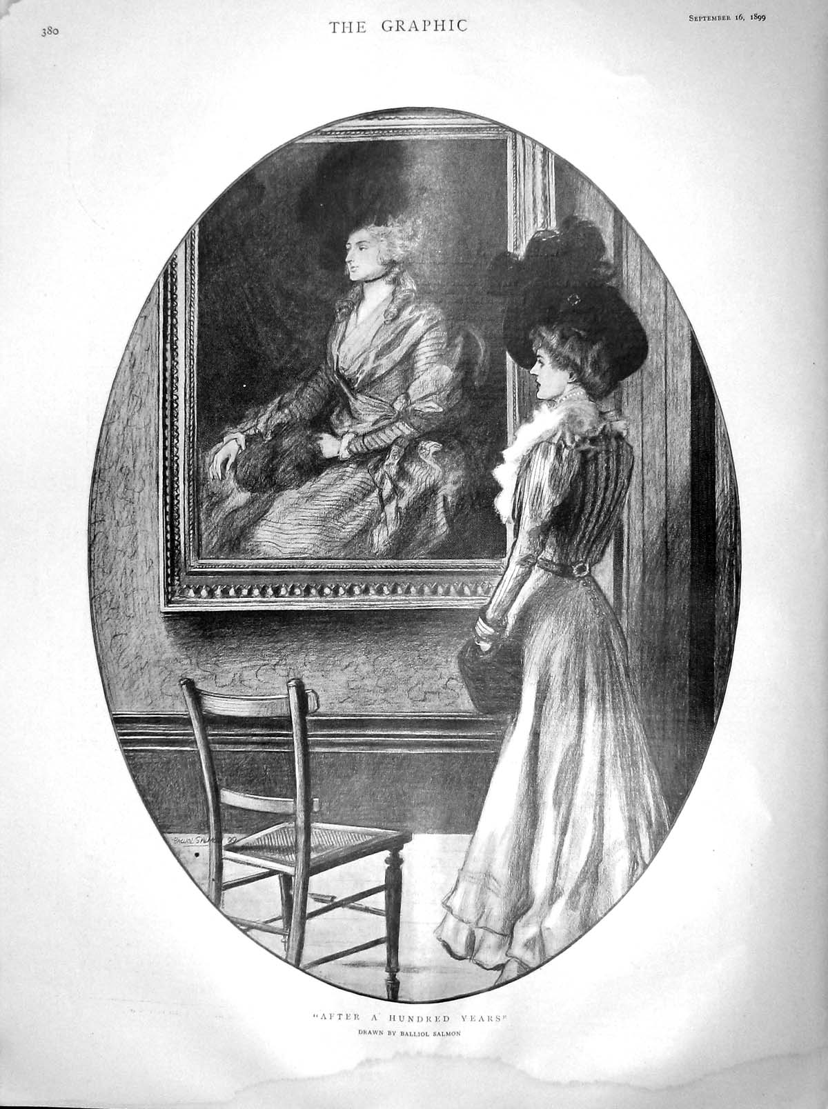Old Antique Print 1899 Lady Portrait Paisley Abbey Money Rickwood War Men 19th