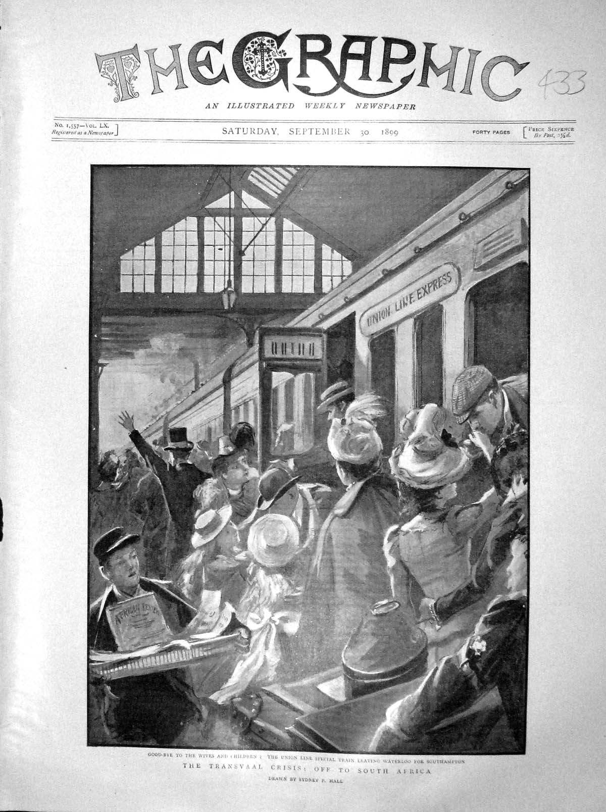 Old Antique Print 1899 Transvaal South Africa War Waterloo Train Children 19th