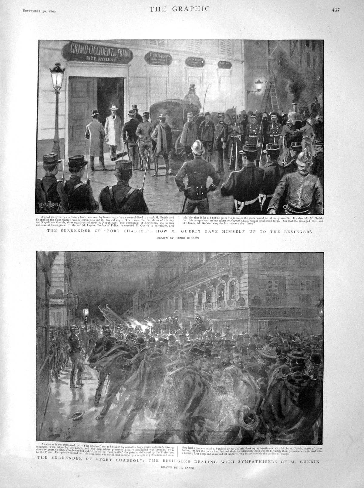 Old Antique Print 1899 Fort Chabrol Guerin Besiegers Cyclists Strassburg 19th