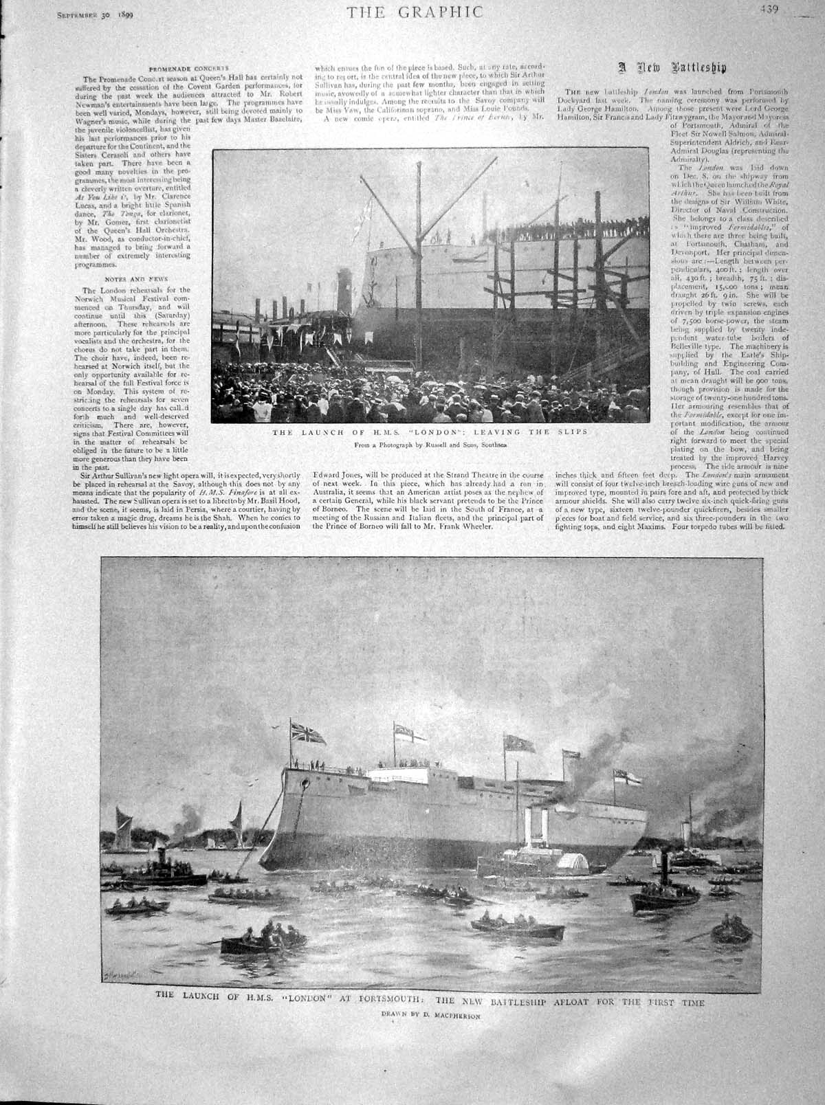 Old Antique Print 1899 Ship London Portsmouth Plague India Bombay Danube 19th
