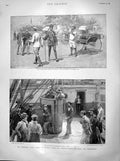 Original Old Antique Print 1899 Transvaal Natal Jinrickshaw Cape Town War Siers