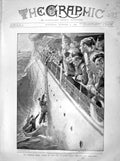 Original Old Antique Print 1899 Transvaal War Ship Tintagel Castle Boer Siers