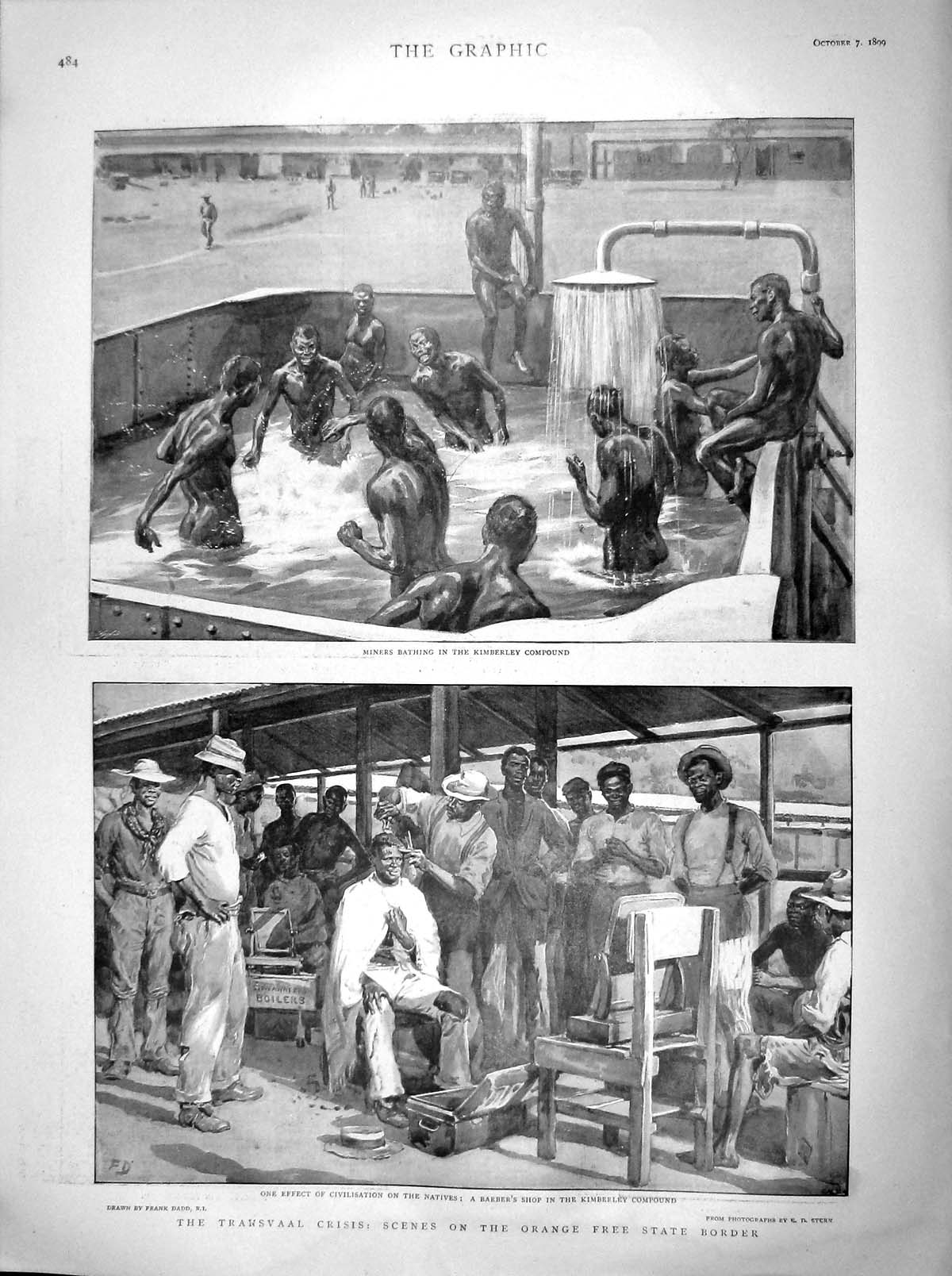 Original Old Antique Print 1899 Transvaal War Miners Kimberley Ladysmith Al 19th