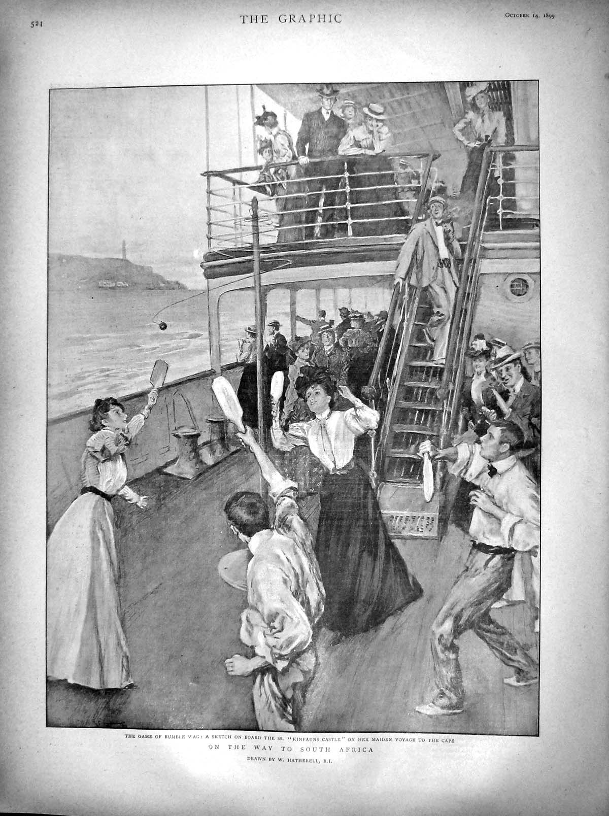 Old Antique Print 1899 Ship Kinfauns Castle Africa Hofmeyr Cronje Burger 19th