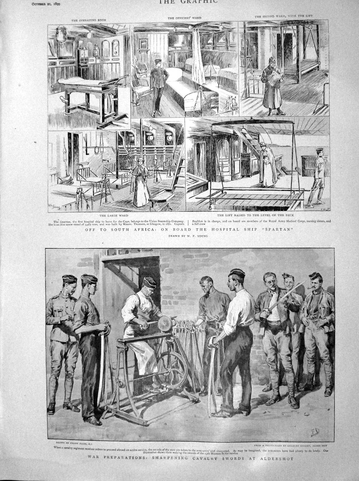 Old Antique Print 1899 South Africa War Aldershot America Cup Yacht Sport 19th