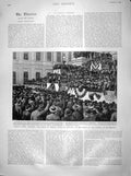 Old Antique Print 1899 Admiral Dewey Congress Capitol Washington America 19th