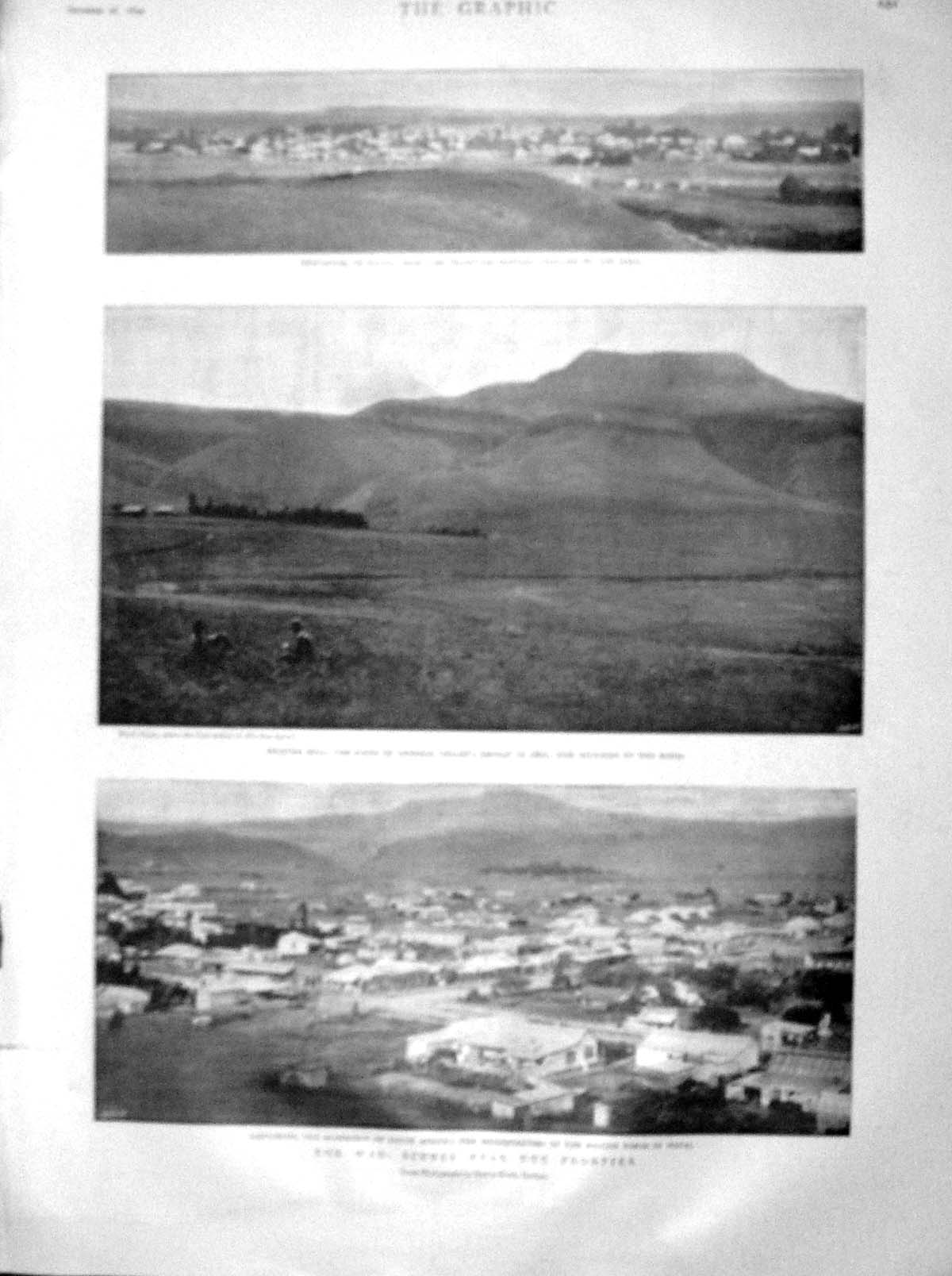 Old Antique Print 1899 War Transvaal Natal Colley Ladysmith Dundee Laagte 19th