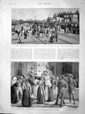 Original Old Antique Print 1899 Exodus Johannesburg Coal Natal Ladysmith 19th