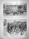Original Old Antique Print 1899 Evacuation Newcastle Laager Irish Brigade Boers