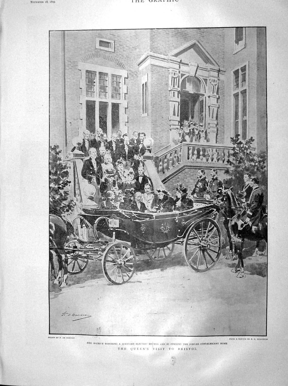 Old Antique Print 1899 Queen Bristol Convalescent Home Manitoba Winnipeg 19th