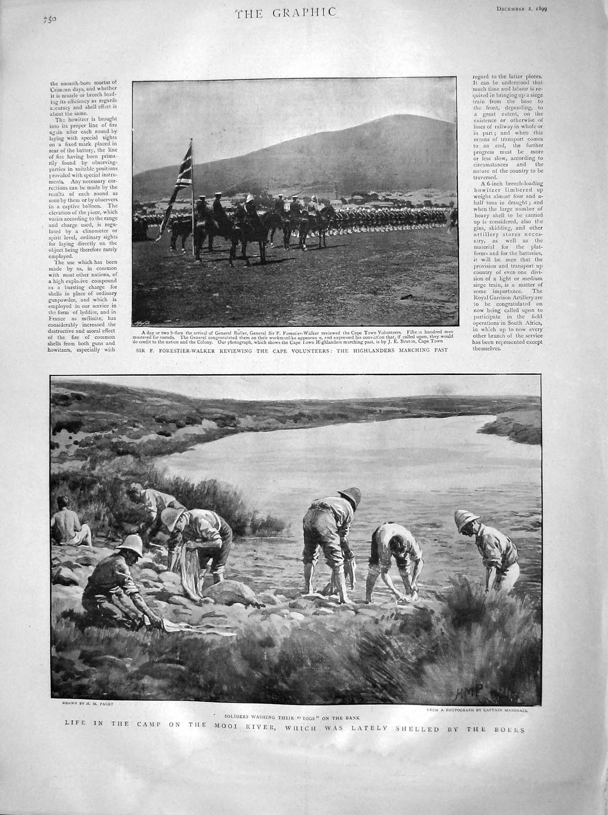 Original Old Antique Print 1899 Mooi River Siers Forestier-Walker War Africa
