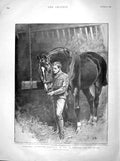 Original Old Antique Print 1899 Trumpeter Shurlock Lancers Horse Train Estcourt