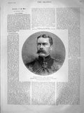 Original Old Antique Print 1899 Major-General Lord Kitchener Africa Ladysm 19th