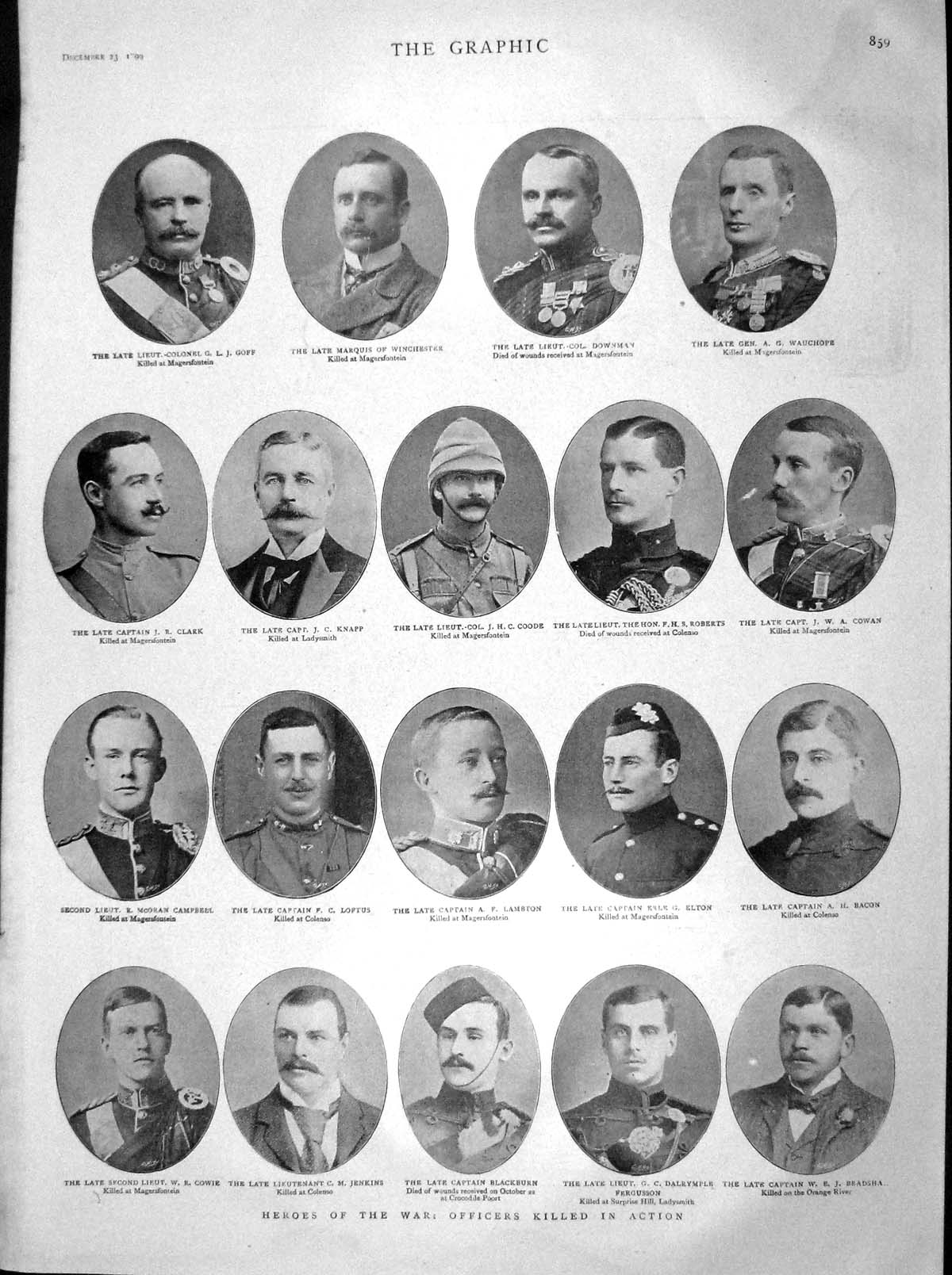 Original Old Antique Print 1899 War Men Lambton Coode Knapp Cowan Majestic Ship