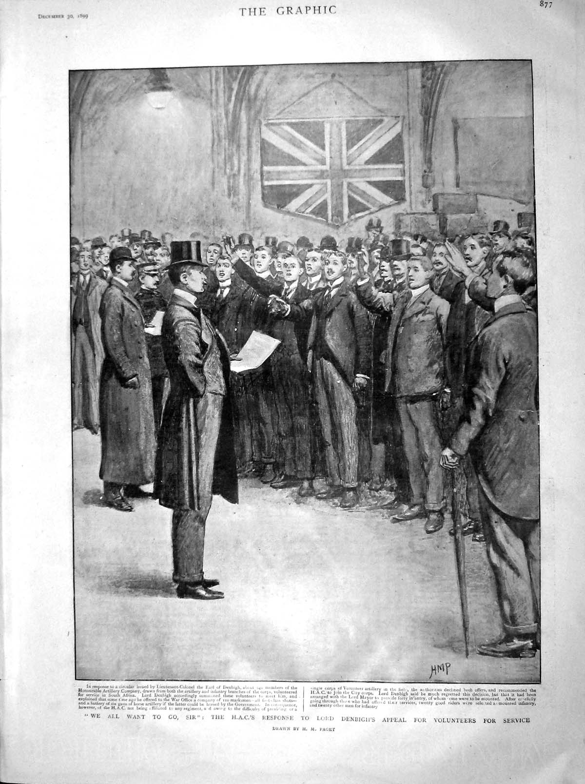 Old Antique Print 1899 Lord Denbigh Volunteers War Landslip Italy Amalfi 19th