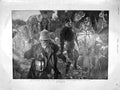 Original Old Antique Print 1899 War Searching Wounded Battle Gier Hughes Ray