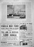Old Antique Print 1900 Ship R.M.S. Ariosto Wilson Line Vinolia War Fund 20th