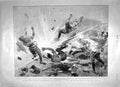 Old Antique Print 1900 Ladysmith Shell Kitchen Hussars Kuruman Boers Map 20th