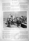 Original Old Antique Print 1900 Boer Red Cross Train Pretoria Africa War London