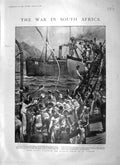Old Antique Print 1900 War Africa Vincent Ship Jelunga Amphion Maccormac 20th