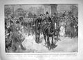 Original Old Antique Print 1900 London Naval Brigade Ship Powerful Trafalgar