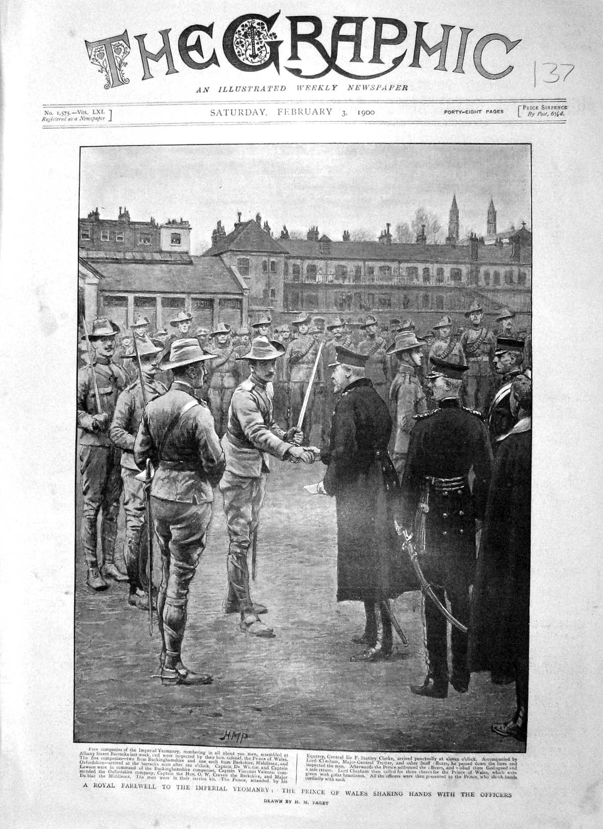 Old Antique Print 1900 Imperial Yeomanry Prince Wales Officers War Clarke 20th