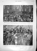 Old Antique Print 1900 Christmas Port Elizabeth Transport Ship Cape Town 20th