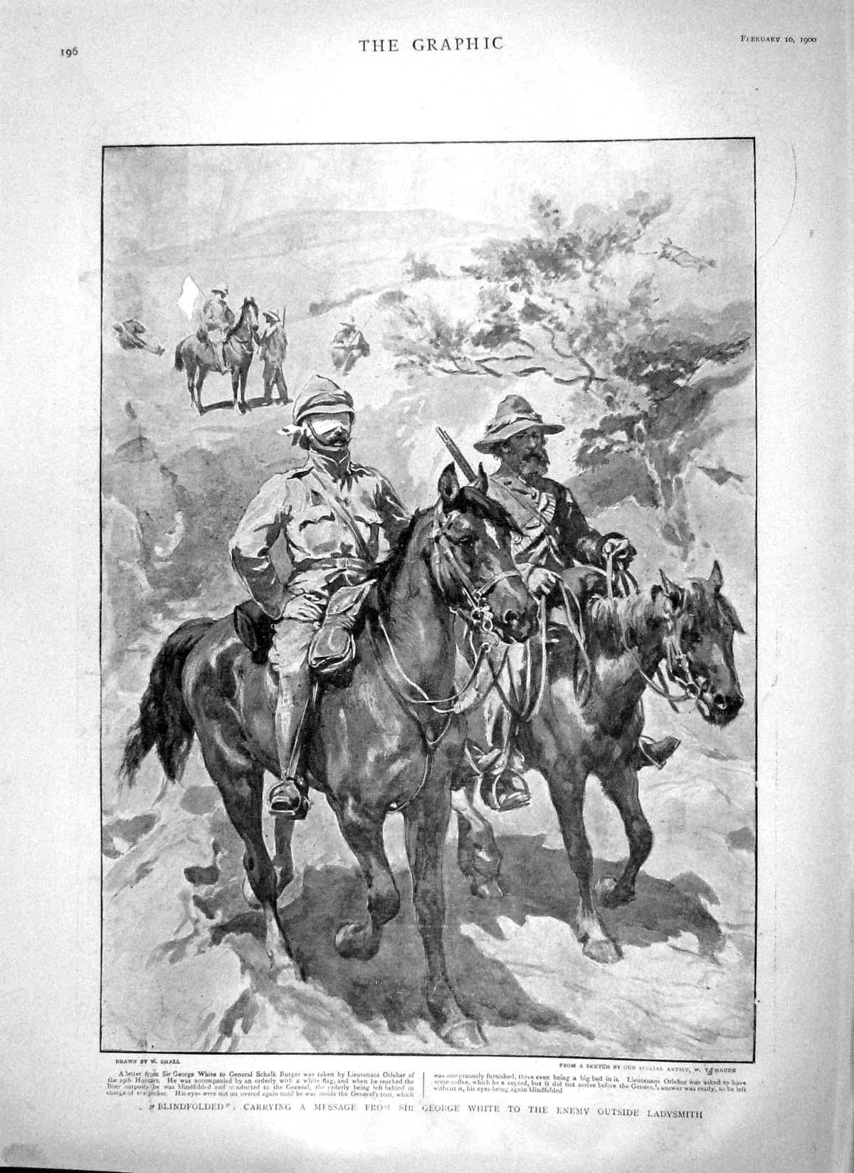 Old Antique Print 1900 George White Ladysmith War Orlebar Victoria Cross 20th