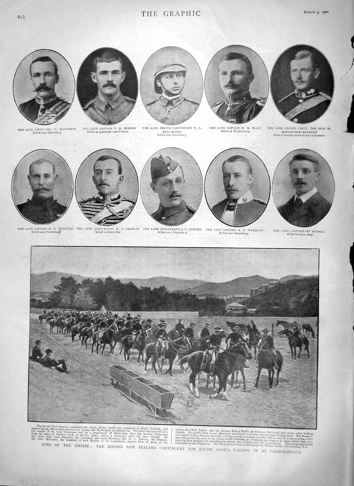 Old Antique Print 1900 New Zealand Africa War Newbury Berney Blair Rudall 20th