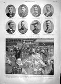 Original Old Antique Print 1900 Cape Town Siers Docks Knox Wilson Lansdowne Men