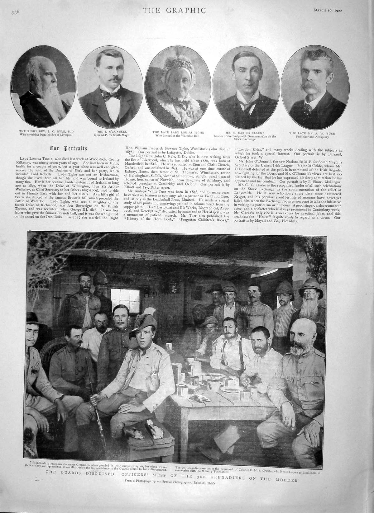 Original Old Antique Print 1900 Officers Mess Modder War Guyot Science Sydney