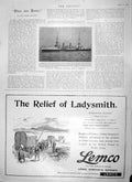 Original Old Antique Print 1900 General Cronje'S Prison Ship Doris Lemco Liebig