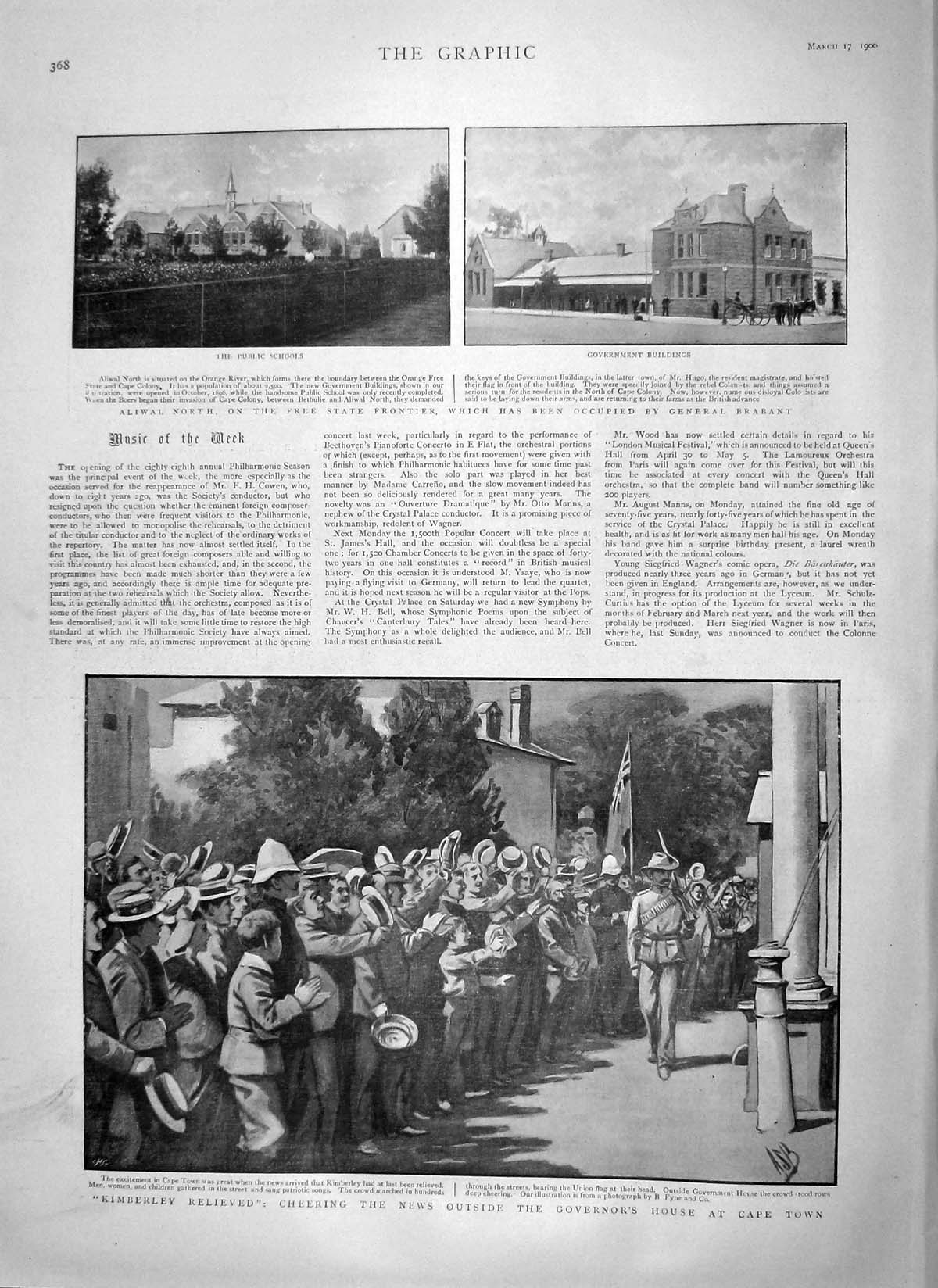 Original Old Antique Print 1900 Kimberley Cape Town Brabant Zoutspan Tugela War