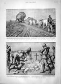 Original Old Antique Print 1900 Balloon Africa War Siers Modder Boer Plan Fight