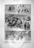 Original Old Antique Print 1900 France Automobiling Paris Transport Victorian