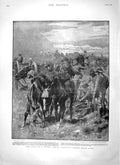 Old Antique Print 1900 Artillery Horses Lord Roberts General French War 20th