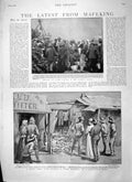 Old Antique Print 1900 Mafeking War Women'S Laager Baralong Natives Stadt 20th