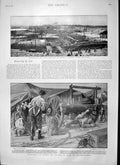 Old Antique Print 1900 Dam Assiout River Nile Bloemfontein Ladysmith War 20th